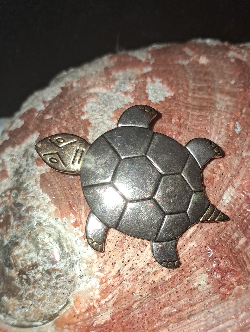 Sea Turtle Brooch - 1980's